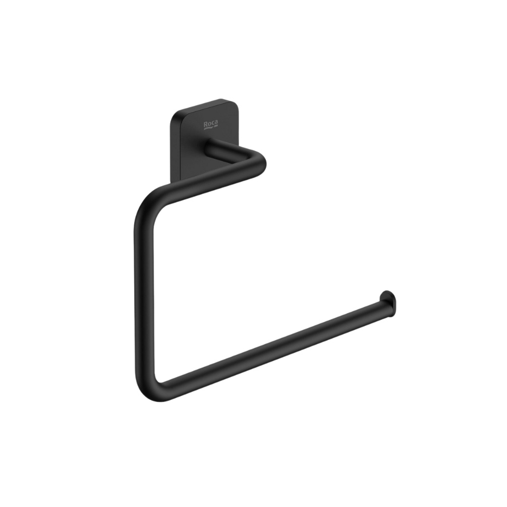 Cut out image of the Roca Victoria Matt Black Towel Ring